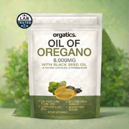 ORGATICS OREGANO & BLACK SEED OIL - CALMS ECZEMA FROM THE INSIDE OUT