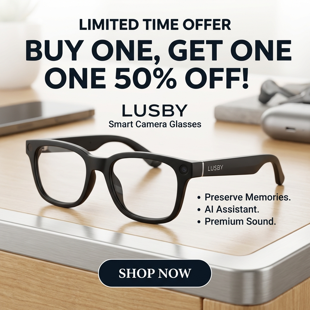 Lusby® AI Camera Glasses